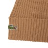 Lacoste - RIBBED WOOL BEANIE BROWN