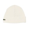 Lacoste - GORRO DE LANA DE CANALÉ BLANCO