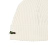 Lacoste - RIBBED WOOL BEANIE WHITE