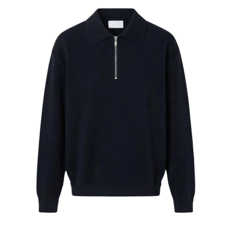 Diana Studio - POLO HALF ZIP BLU NAVY