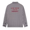 Drôle De Monsieur - KARIERTES OVERSHIRT MIT SLOGAN BEIGE