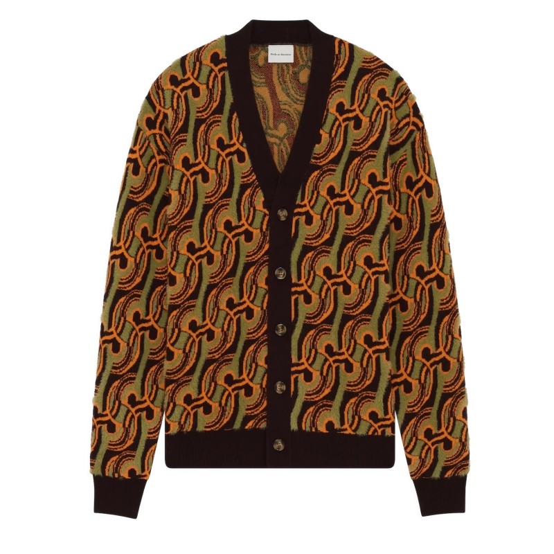 Drôle De Monsieur - D MIRROR ABSTRAIT CARDIGAN KHAKI
