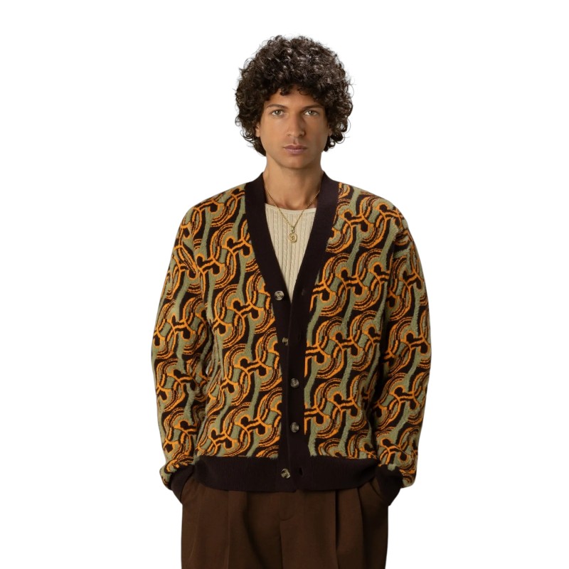 Drôle De Monsieur - D MIRROR ABSTRAIT STRICKJACKE KHAKI