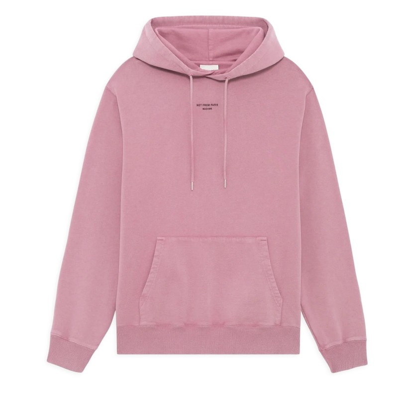 Drôle De Monsieur - WASHED CLASSIC SLOGAN HOODIE DARK PINK