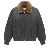 Drôle De Monsieur - BOMBER COL FAUSSE FOURRURE GRIS FONCÉ