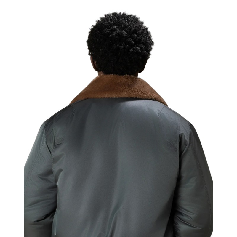 Drôle De Monsieur - BOMBER CUELLO PELO SINTÉTICO GRIS OSCURO