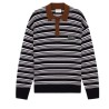 Drôle De Monsieur - GESTREIFTES LANGARM-STRICKPOLO NAVYBLAU