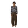 Drôle De Monsieur - GESTREIFTES LANGARM-STRICKPOLO NAVYBLAU