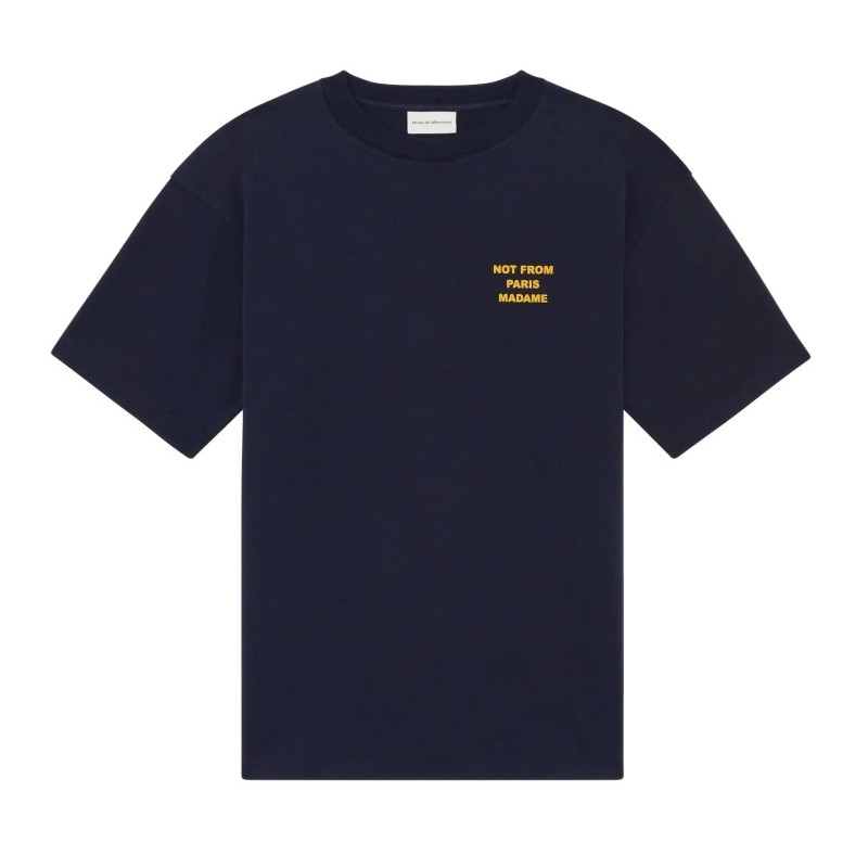 Drôle De Monsieur - BOLD SLOGAN T-SHIRT NAVYBLAU