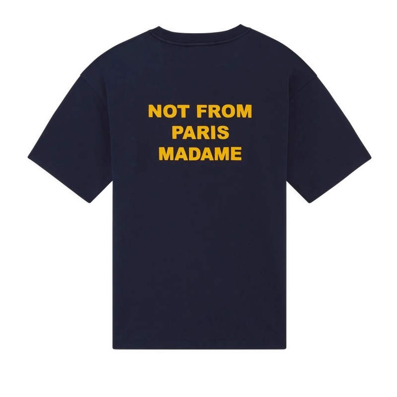 Drôle De Monsieur - BOLD SLOGAN T-SHIRT NAVYBLAU