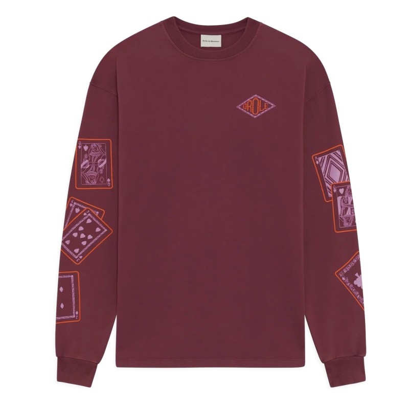 Drôle De Monsieur - CAMISETA DRÔLE CARDS ESTAMPADA BURDEOS