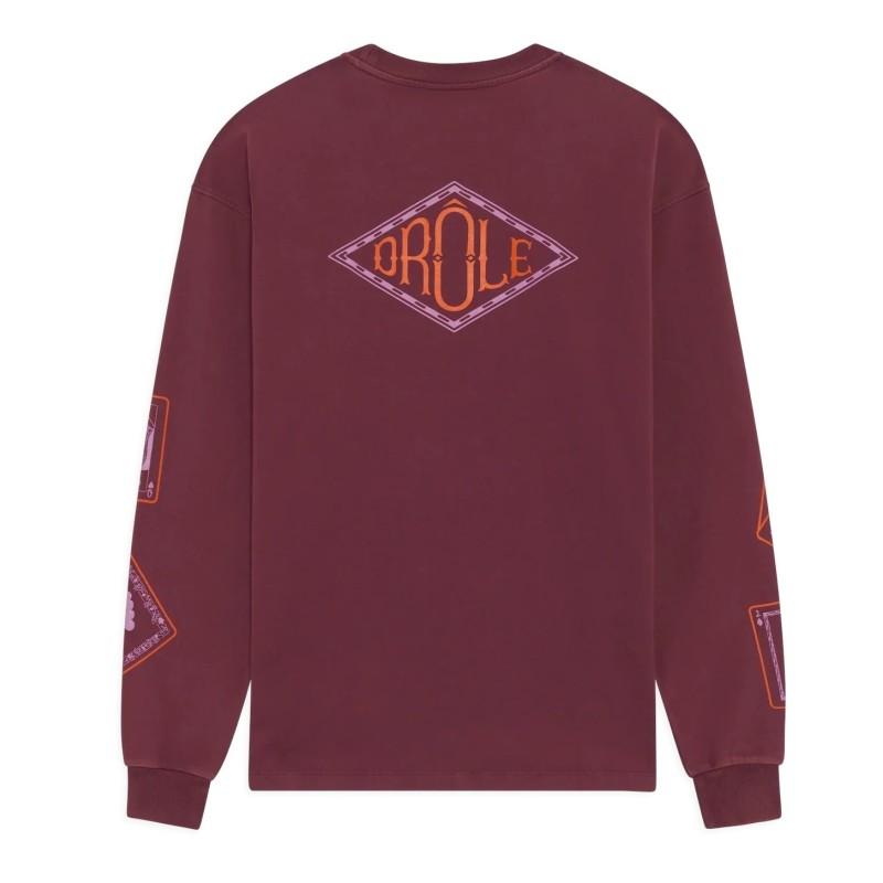 Drôle De Monsieur - DRÔLE CARDS PRINT LONGSLEEVE T-SHIRT BURGUNDY