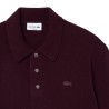 Lacoste - FELTED WOOL POLO-COLLAR JUMPER DARK BURGUNDY
