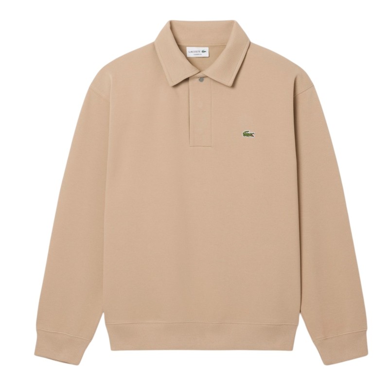 Lacoste - PIQUÉ-SWEATSHIRT MIT POLOKRAGEN SANDY BEIGE
