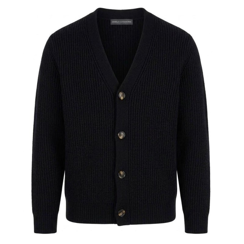 Daniele Alessandrini - RIPPSTRICK-STRICKJACKE SCHWARZ