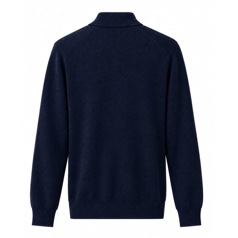Diktat - POLO MEZZA ZIP COSTINA MERINOS EXTRAFINE BLU NOTTE