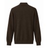 Diktat - HALF-ZIP RIBBED EXTRA-FINE MERINO POLO DARK BROWN
