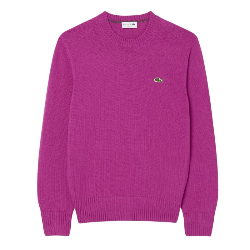 Lacoste - PULL EN LAINE CARDÉE HEATHER PURPLE