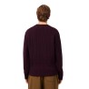 Lacoste - CABLE KNIT CARDED WOOL JUMPER DARK BURGUNDY