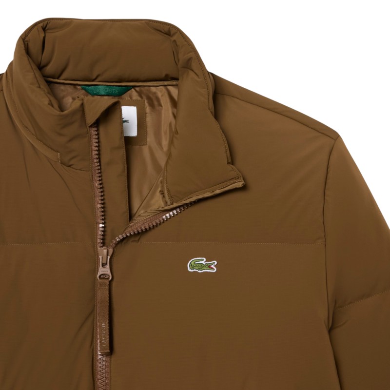 Lacoste - WASSERABWEISENDE DAUNENJACKE MIT KAPUZE COFFEE BROWN
