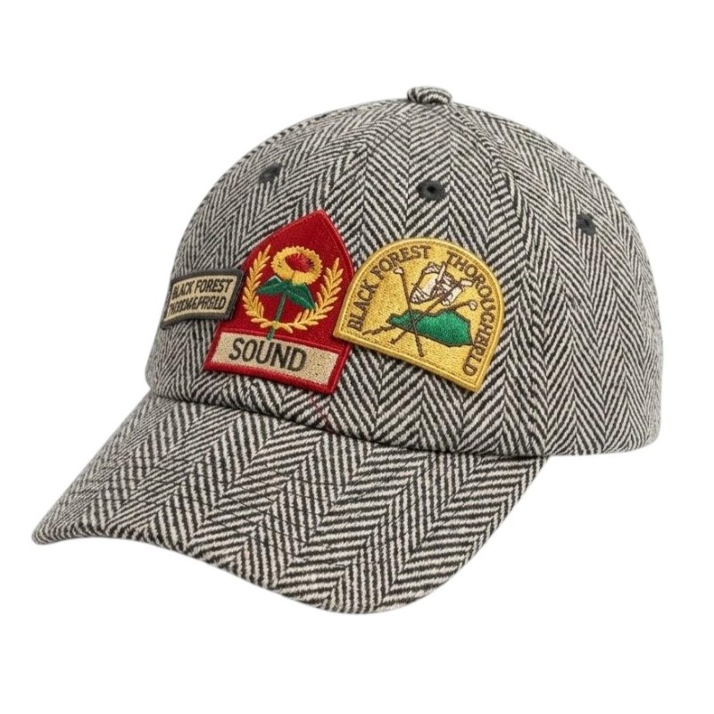 Found - HERRINGBONE TWEED PATCH CAP GRAY
