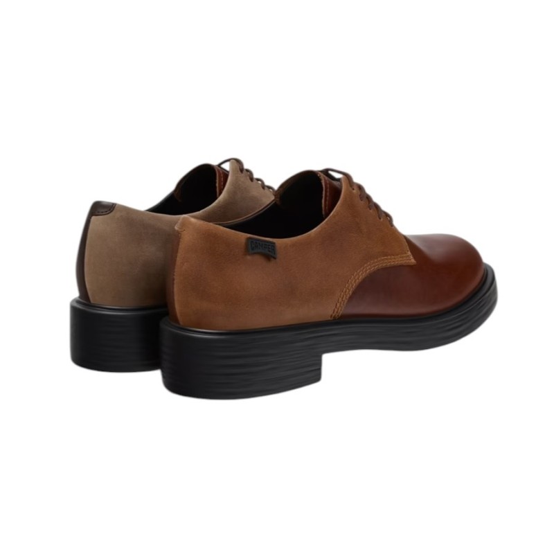 Camper - TWINS WOMEN'S LACE-UP SHOES BROWN AND BEIGE