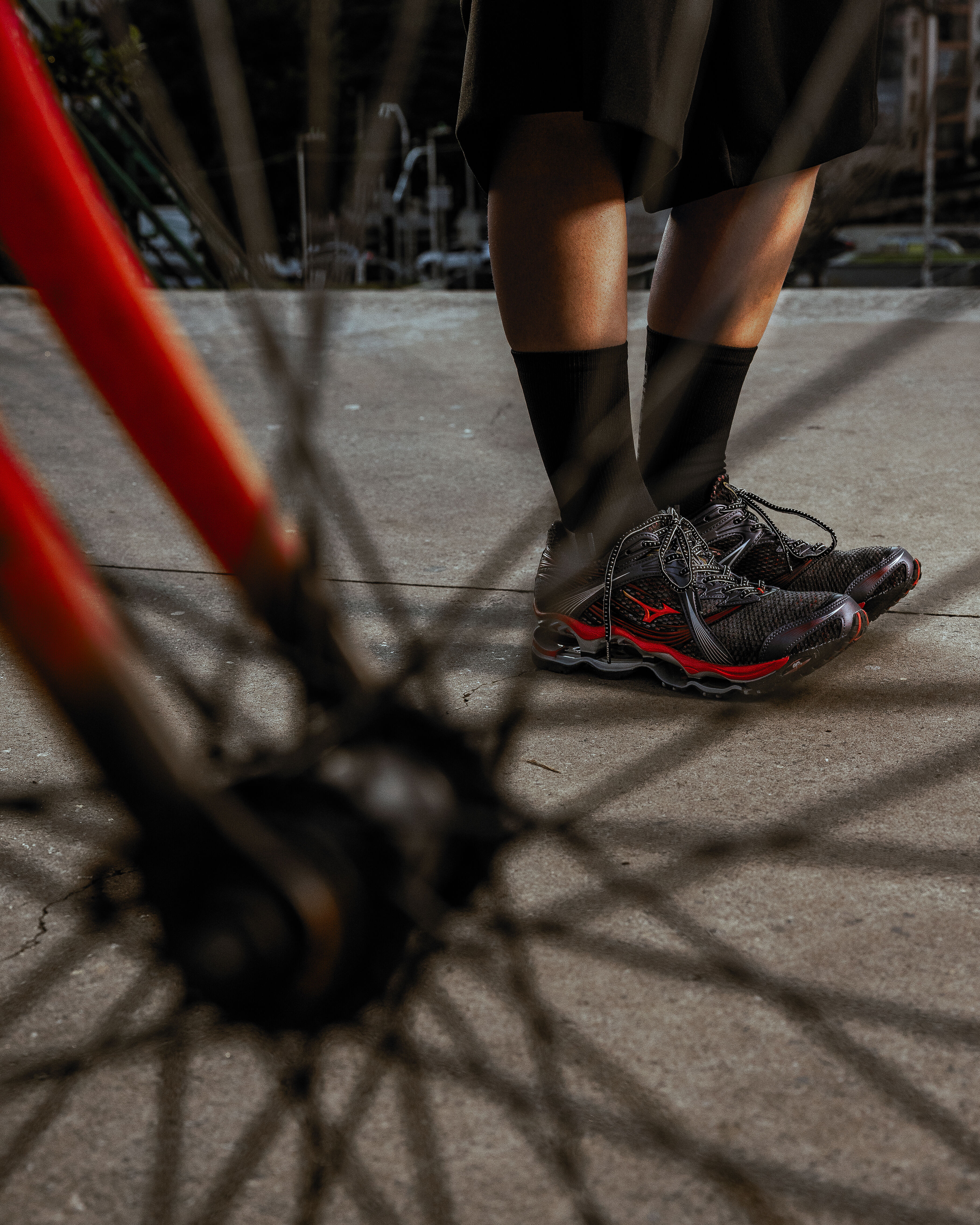 Mizuno Wave Prophecy 1 Black Red dettaglio sneaker